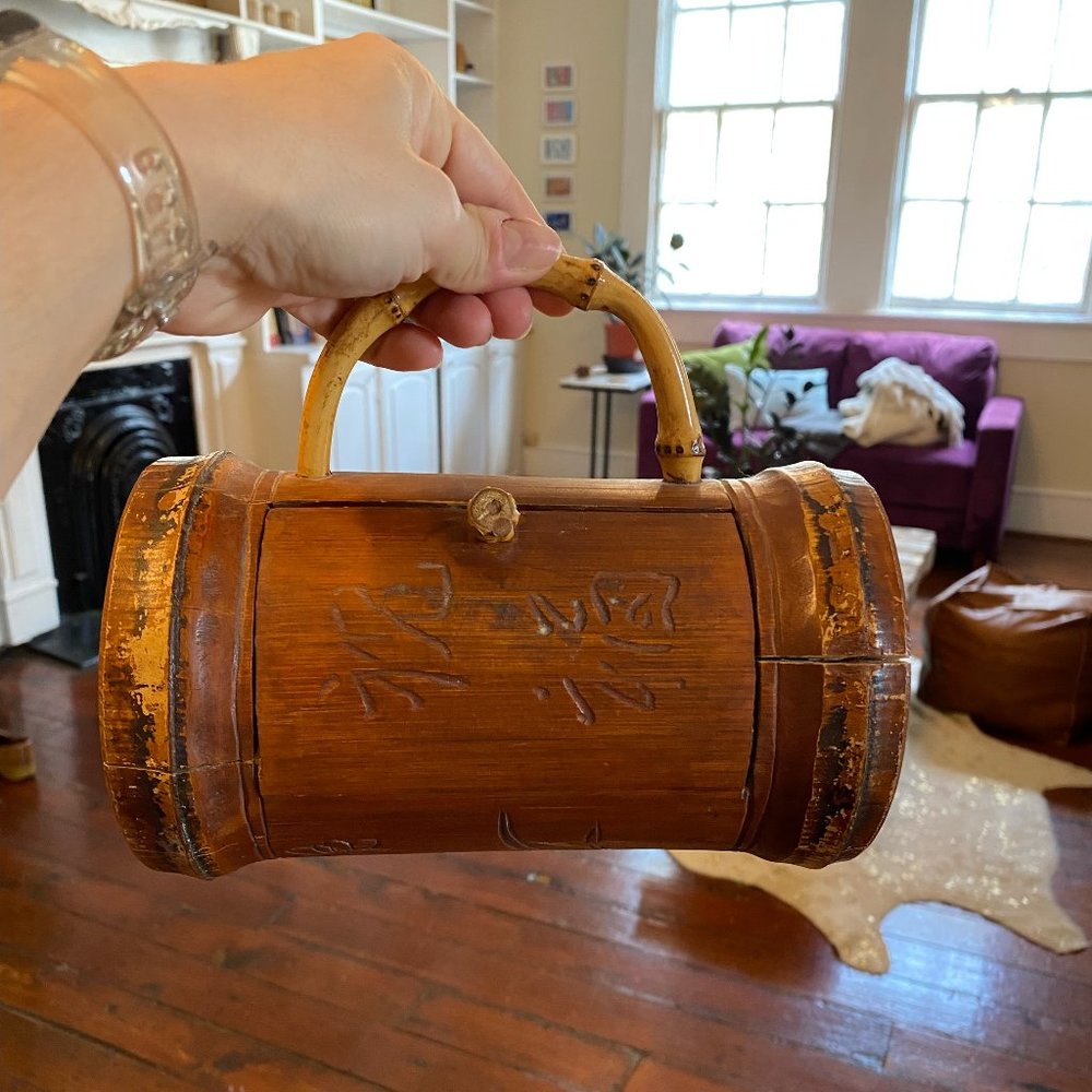 Beautiful Wood and Bamboo Mini Bag